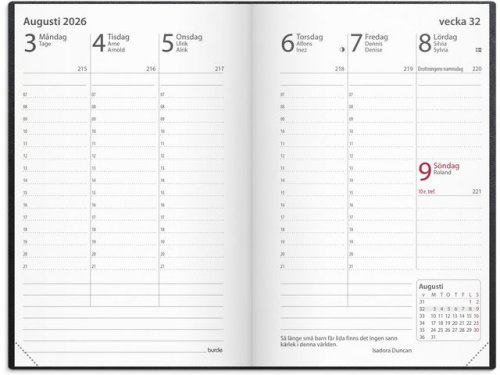 Kalender Prestige 2026 konstl inb svart