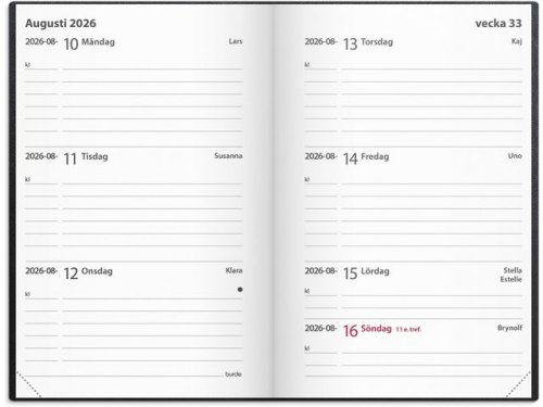 Kalender Leader 2026 konstlder svart