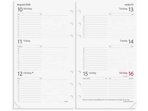 Regent Systemkalender 2026 skinn svart