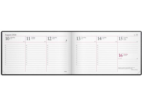 Veckokalender 2026 skinn svart