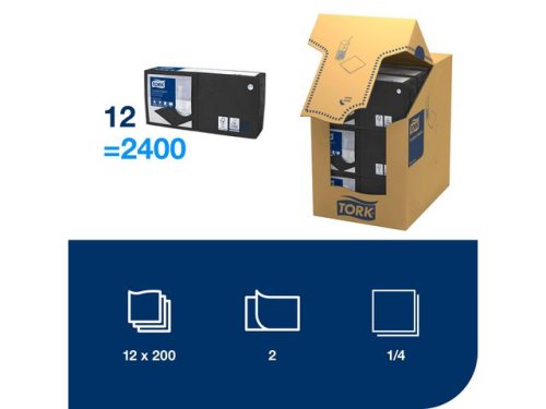 Servett TORK Cocktail svart 2-lag 200/fp