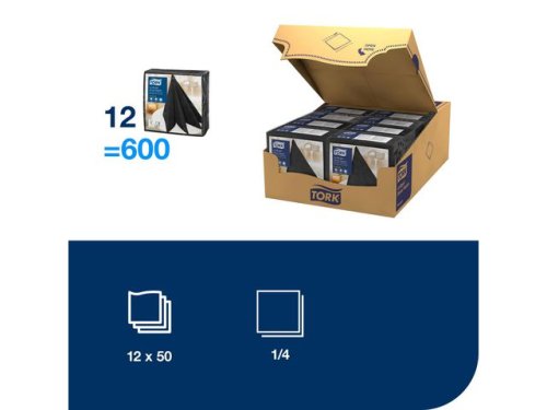 Servett TORK LinStyle sv 39x39cm 50/fp
