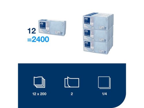 Servett TORK Cocktail ljbl 2-lag 200/fp