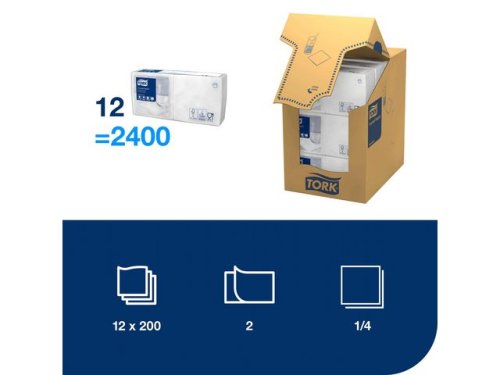 Servett TORK Cocktail vit 2-lag 200/fp
