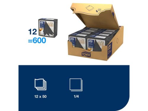 Servett TORK LinStyle kol 39x39cm 50/fp