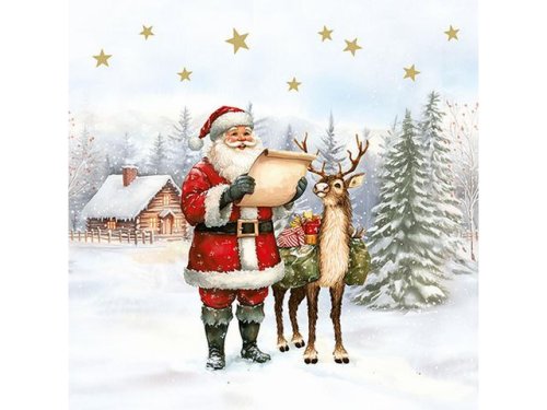 Servetter 3-lags 1/4 33x33 Dear Santa