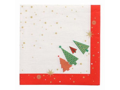 Servetter 3-lags 1/4 40x40 Xmas Trees