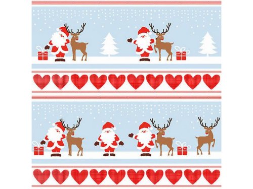 Servetter 3-lags 1/4 33x33 Santa