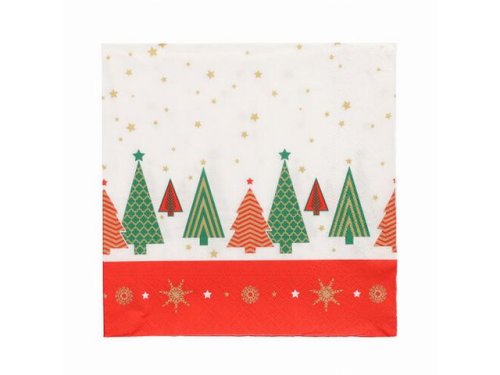 Servetter 3-lags 1/4 33x33 Xmas Trees