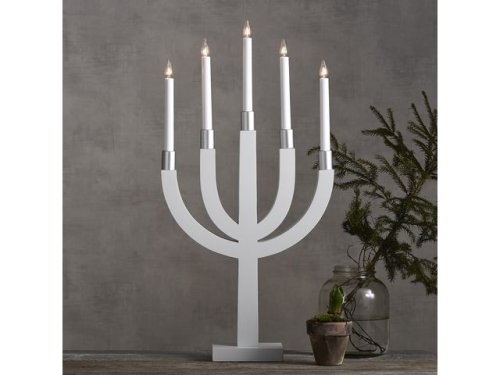 Elljusstake 5 ljus 35x67cm tr vit