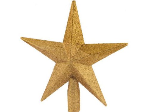 Dekoration Toppstjrna 21cm guldglitter