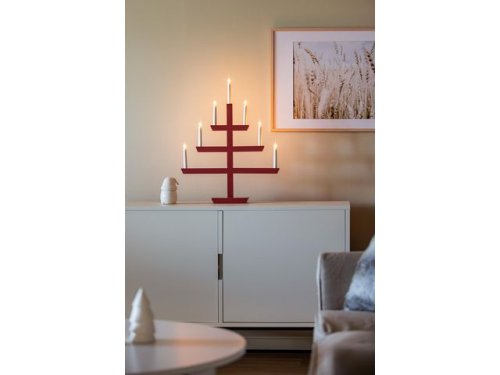 Elljusstake 7 ljus 48x61cm tr rd