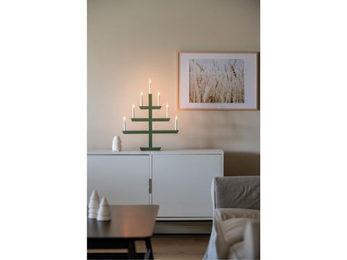 Elljusstake 7 ljus 48x61cm tr grn