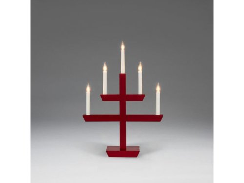 Elljusstake 5 ljus 35x48cm tr rd