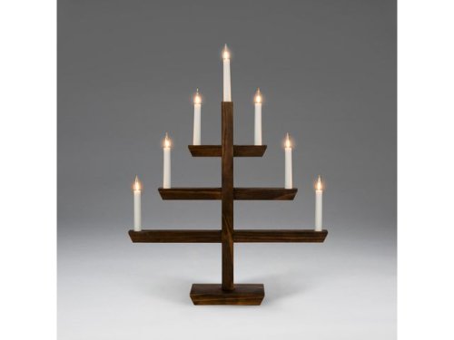 Elljusstake 7 ljus 48x61cm tr brun