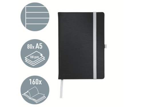 Ant.bok LEITZ Style A5 H linj 80bl svart