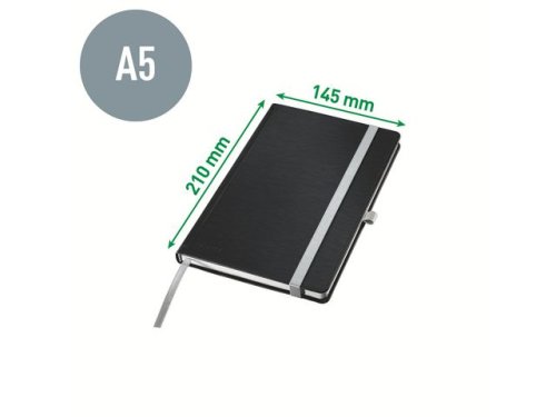 Ant.bok LEITZ Style A5 H rut. 80bl svart