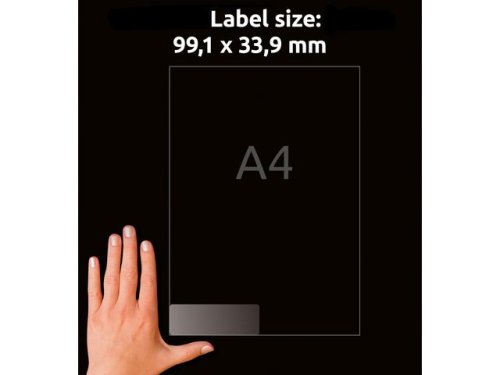 Etikett AVERY 99,1x33,9mm transparent 1600st/fp