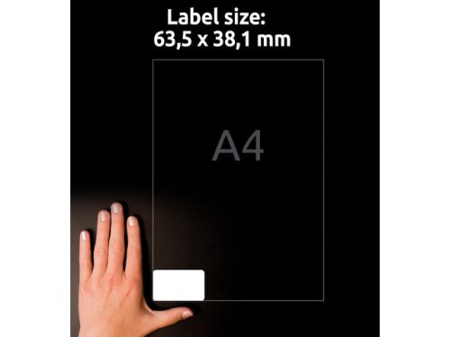 Etikett AVERY 63,5x38,1mm QD 525st/fp