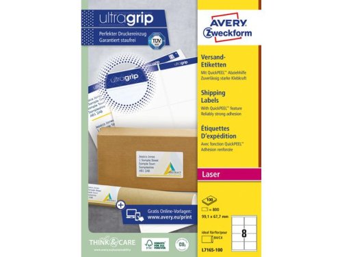 Etikett AVERY99,1x67,7mm UG 800st/fp