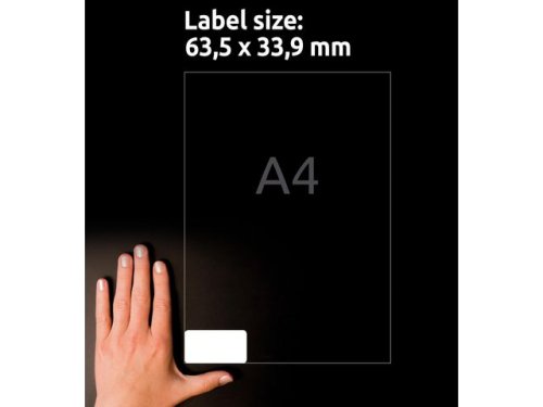 Etikett AVERY 63,5x33,9mm Slitstark 480st/fp