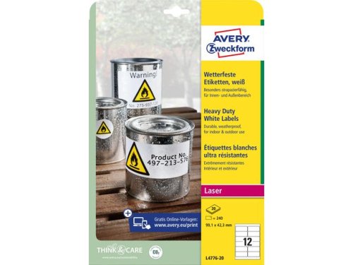Etikett AVERY 99,1x42,3mm Slitstark 240st/fp