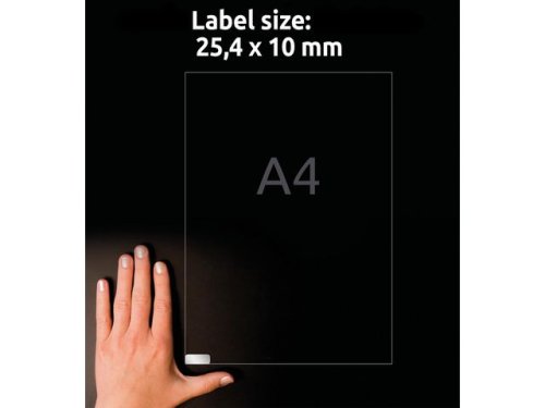 Etikett AVERY 25,4x10mm silver 3780st/fp