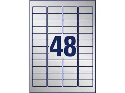 Etikett AVERY 45,7x21,2mm silver 960st/fp