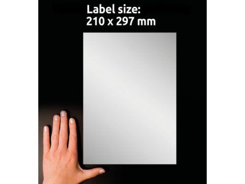 Etikett starka 210x297mm silver 20/fp