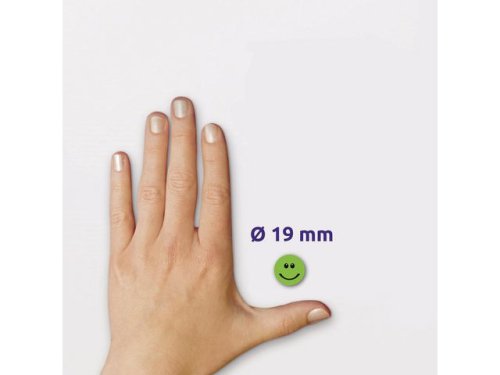 Etikett AVERY 19mm SMILEY grn 250st/fp