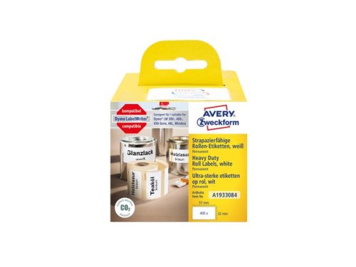 Etikett AVERY 57x32mm H/DUTY LAB  400st/fp