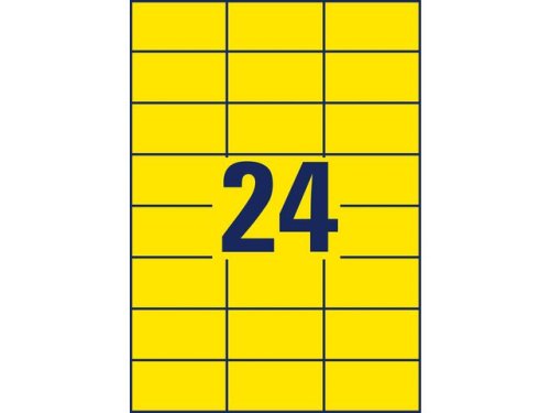 Etikett AVERY 70x37mm gul 2400st/fp