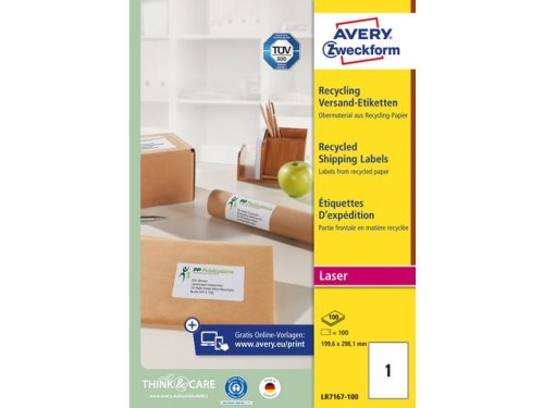 Etikett AVERY 19,9x298,1mm QuickPEEL 100st/fp
