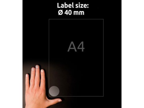 Etikett AVERY 40mm Transparent 600st(