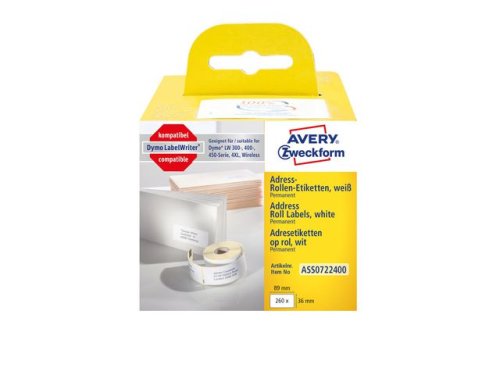 Etikett AVERY 89x36mm p rulle 260/FP