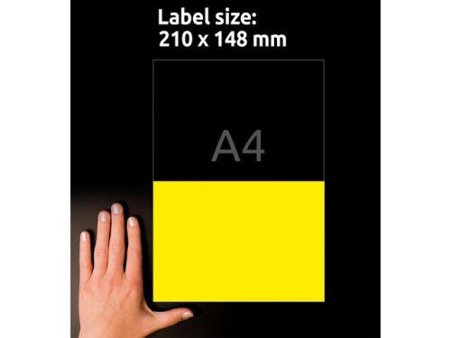Etikett AVERY 210x148mm gul 40/fp