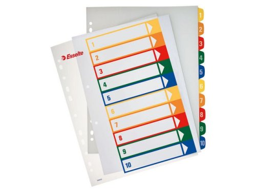 Plastregister ESSELTE PP A4+ 1-10 frger
