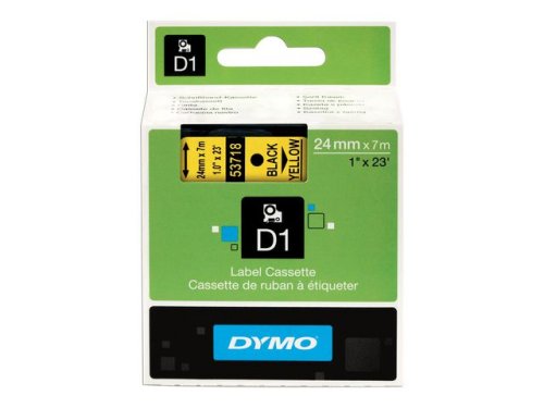 Tape DYMO D1 24mm svart p gul