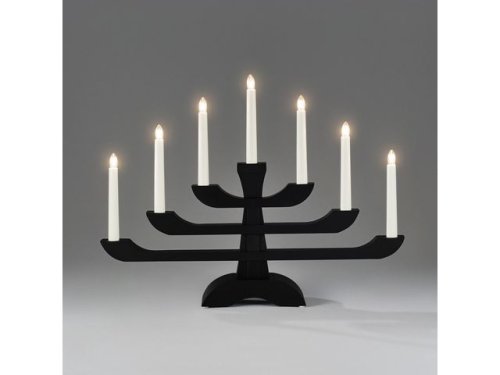 Elljusstake 7 ljus 53x39cm tr svart
