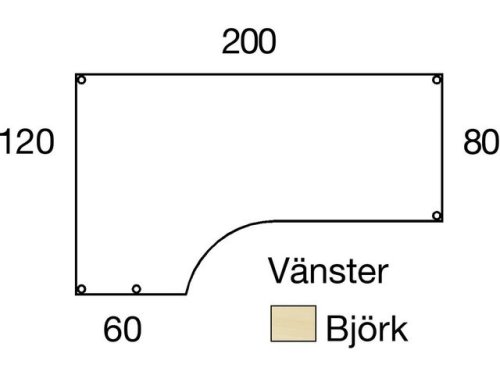 Bord frist v 2x1,2x0,8x0,6m bjrkl/sv