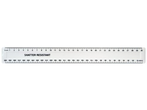 Linjal 30cm splitterfri vit 100/FP