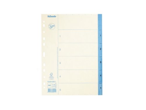 Pappregister JOPA A4 1-5 vit/bl