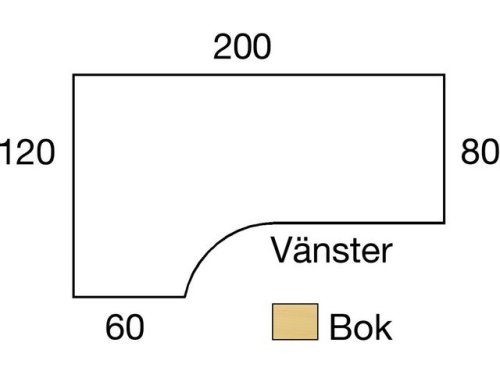 Bord El v 2x1,2x0,8x0,6m boklaminat/gr