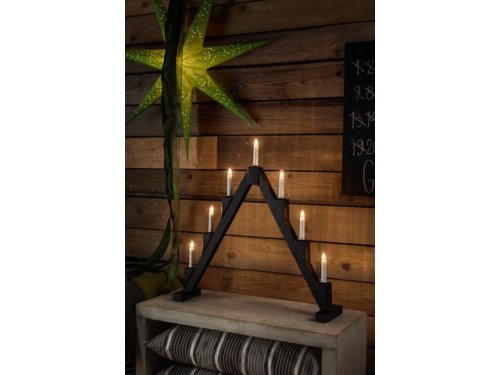 Elljusstake 7 ljus vikbar 56x56 tr svar