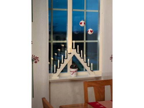 Elljusstake 11 ljus 65,5x51cm tr vit
