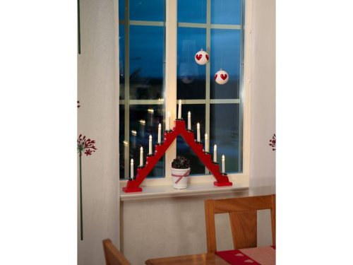 Elljusstake 11 ljus 65,5x51cm tr rd