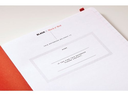 Ant.bok OXFORD Black nRed A5 hard linj
