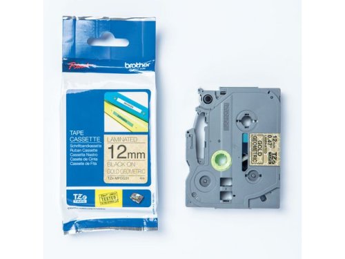 Tape BROTHER TZEMPGG31 12mm Svart p Gu.
