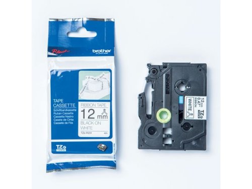Tape BROTHER TZER231 12mm Svart p Vit