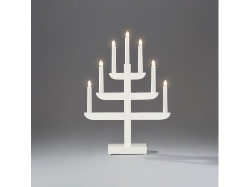 Elljusstake 7 ljus 33x46cm tr vit
